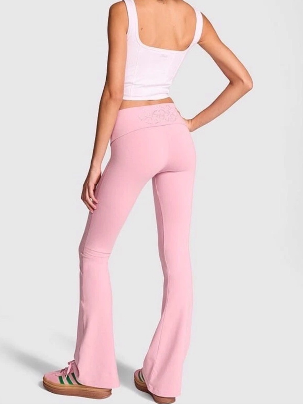 Victoria’s Secret PINK Y2K Bling Cotton Foldover Flare Leggings No Size Tag Sm?